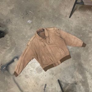 Vintage Cayenne Leather Bomber Jacket